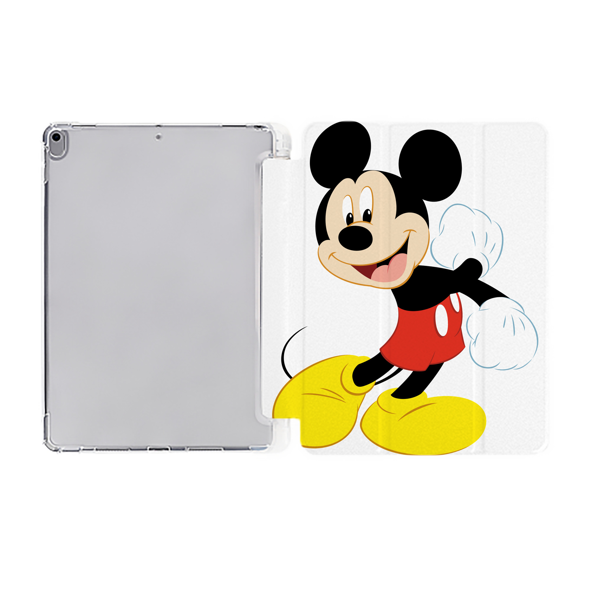 （画像用） ミッキーマウス Mickey Mouse IPad ケース ペン収納付き 三つ折りスタンド PUレザー×シリコン 対応機種9.5/10.5/10.9インチ